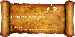 Auspitz Mariann névjegykártya