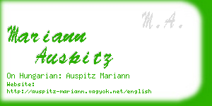 mariann auspitz business card